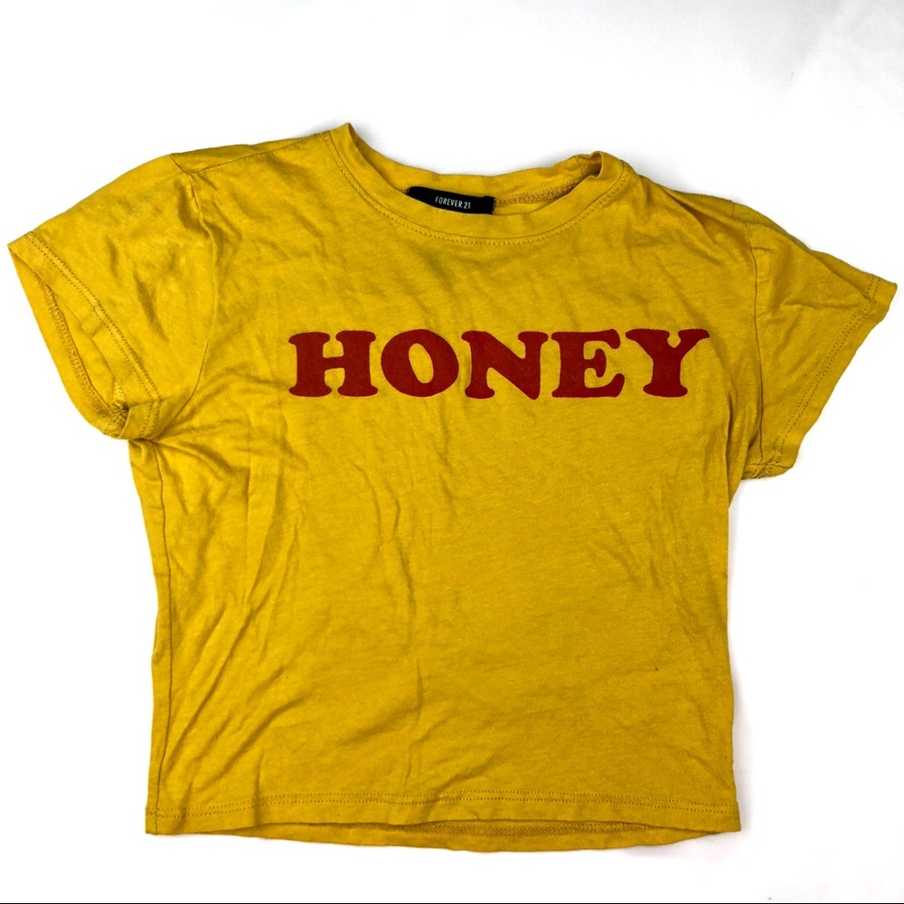 Forever 21 “Honey” Graphic Crop Top
